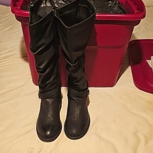 Torrid Wide Calf Knee High Moto Boots